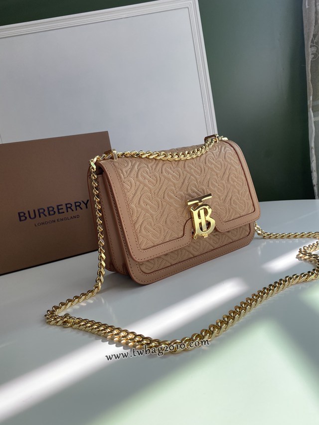 Burberry專門店新款小號TB刺繡絎縫鎖扣包 巴寶莉羔羊皮鏈條單肩斜挎女包 yxb1168
